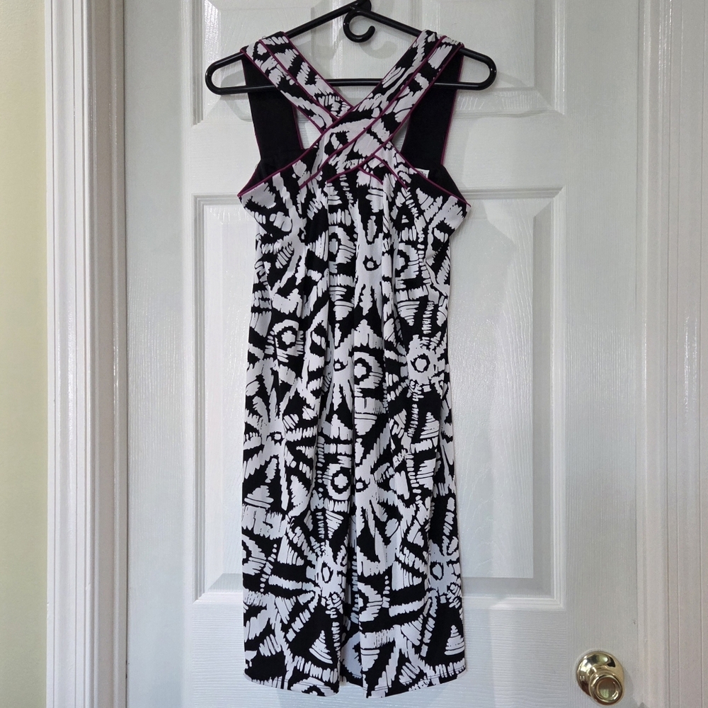 Sangria - B&W Tribal Print Dress